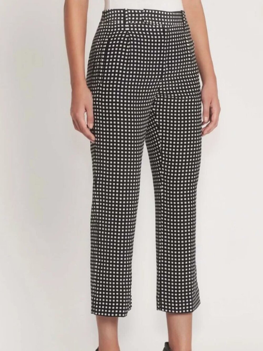EQUIPMENT Bergen Silk Pants Cropped Check size 2